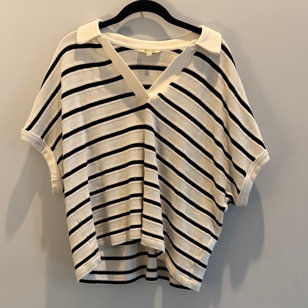 Quiet Luxury Madewell Striped V-Neck knitted Women's Top